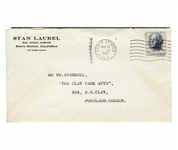 Stan Laurel Letter Signed With His Full Signature ''Stan Laurel'' on His Personal Stationery -- ''...Mr Hardy's weight was heaviest in the last Film we made...'Utopia', he was around 360 lbs...''